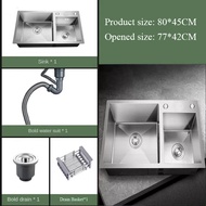 GUGA kitchen sink 304 stainless steel household sink 2.2MM thickness single/double sink (with faucet