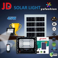 45W LED SMD 225 ดวง ใช้พลังงานแสงอาทิตย์ 100% JD-8845 โคมไฟโซล่าเซลล์ ไฟสว่างทั้งคืน พร้อมรีโมท Solar Light LED โคมไฟสปอร์ตไลท์ หลอดไฟโซล่าเซล