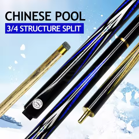 Cue Stick Pool 10mm Ash Wood Snooker Cue, 3/4 Split Brass Joint for Chinese 8-Ball/9-Ball, taco de b