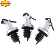 Daily 3pcs Stainless Steel Wine Bottle Stopper Liquor Bottle Pourer Stopper Dispenser