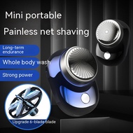 New Electric Shaver Upgrade 6 Leaf Head Small Portable Men's Razor USB Rechargeable Mini Travel