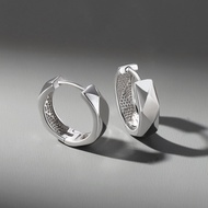 Geometric Diamond Earrings Men's Trendy Cool Scenery Surface Earrings Fashion Simple High-End Men's 