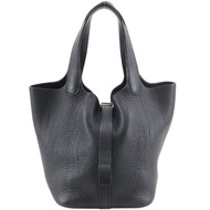 【日本直送】愛馬仕 HERMES Picotin PM 手提包 Taurillon Clemence 牛皮 黑色/銀色五金 女士【二手】