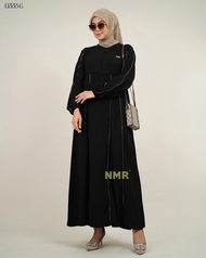 NMR Gamis Jet Black Kenzo Kombinasi Resleting Vol 3555