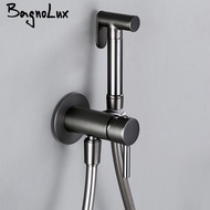 Bagnolux สีเทาห้องน้ำมือถือโถพ่นชุดกับท่อและผู้ถือติดผนังร้อนและเย็นผสมประเภทห้องน้ำก๊อกน้ำ