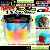 CS2 Original Crystal Visor Siang Malam 3 Button Visor MHR MS88 SGV 99 APOLO Steng Helmet Cermin Topi