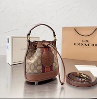 訂購/包順豐 美國  Coach Mini Dempsey Bucket Bag 復古啡 水桶包 真皮 手袋 斜孭袋