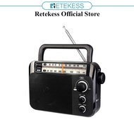 【Local Delivery】Retekess TR604 FM/AM 2 Band Portable Radio AC Powered Rechargeable Receiver with 3.5