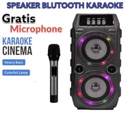 Speaker Bluetooth Karaoke Portable Extra Bass SQ 2009 Gratis Mic Full Bass - Salon Music Box Wireless Aktif Super Bass Radio FM