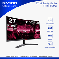 KOORUI 27E6QC (Powered by HKC) QHD Curved 27 Inch Monitor, Fast VA Computer Gaming Monitor(2560 * 14