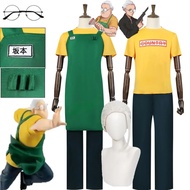 Taro Sakamoto Cosplay Costume Anime Sakamoto Days Wig Yellow T-shirt Green Apron Glasses Pants Hallo
