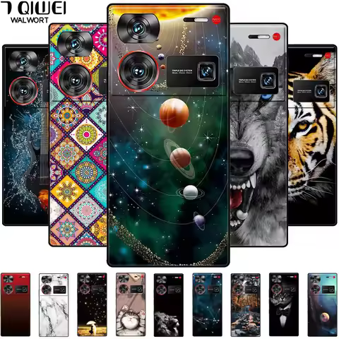 For ZTE nubia Z60 Ultra 5G Case Silicon Fashion Space Wolf TPU Painted Coque Funda for Nubia Z60Ultr