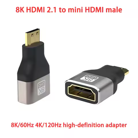 Micro HDMI Adapter 8K 60Hz 4K 120Hz Mini HDMI Male to HDMI 2.1 Female Converter For Sony Prjector Ca