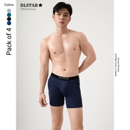 [BUNDLE OF 4] DLSTAR Print Men Silk Soft Boxer Underwear Soft Silky Men Boxers Briefs Comfortable We
