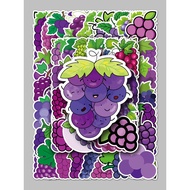 [2024] 50 Sheets Grape Fruit Luggage Stickers Creative Waterproof Graffiti Stickers Scooter Computer Tablet Cartoon Decoration