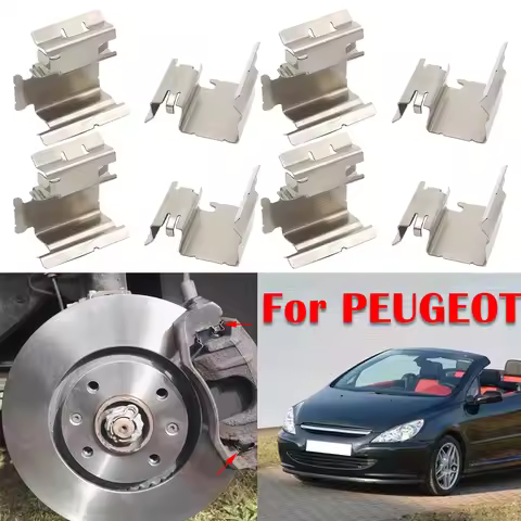 Car Brake Pad Fitting Shoe Hardware Shims Kit For PEUGEOT 1007 2008 207 208 3008 301 307 308 408 SCE