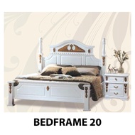 BEDFRAME/BEDROOM FURNITURE/WHITE BEDFRAME/DOUBLE BED/QUEEN SIZE BED/WOODEN BED/KATIL KAYU/WHITE BEDFRAME/QUEEN BEDFRAME