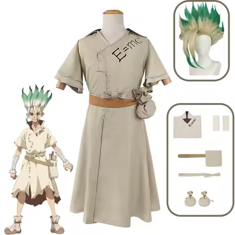 Anime Dr. Stone Senku Ishigami Cosplay Costume Shigami Senkuu Wig Uniform Women Man Carnival Party O