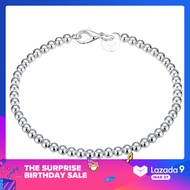 BODHI Women Silver Plated Fashion Jewelry Charms 4mm Beads Bracelet Bangle Xmas Gift