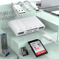 【Apple MFi Certified】 Multi 5-in-1 SD TF Memory Card Reader with SD/Micro SD/SDHC/SDXC/MMC，Lightning
