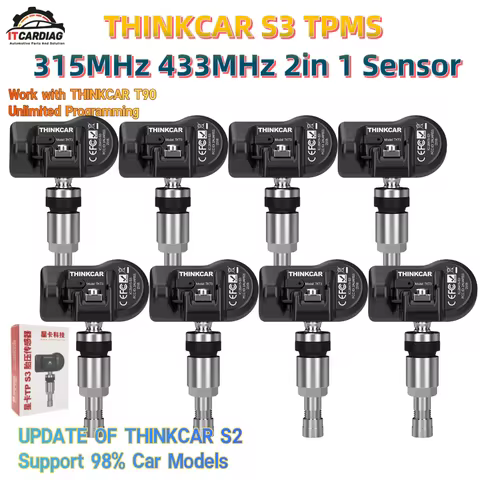 THINKCAR S3 TPMS Car Tire Pressure Sensor 315MHz&433MHz 2in1 THINKTPMS Universal Sensor Work with Th