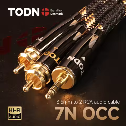 TODN RCA Cable HiFi Stereo 3.5mm to 2RCA Audio Cable AUX RCA Jack 3.5 for Amplifiers Audio Home Thea