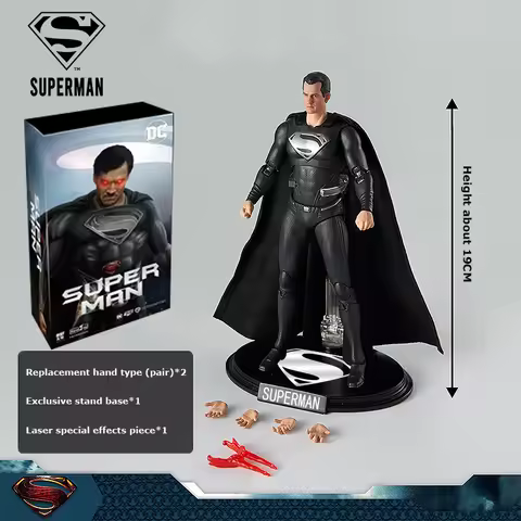 Fondjoy Film Justice League Black Superman Model 1:9 Action Figures DC Comics 19cm Action Model Coll
