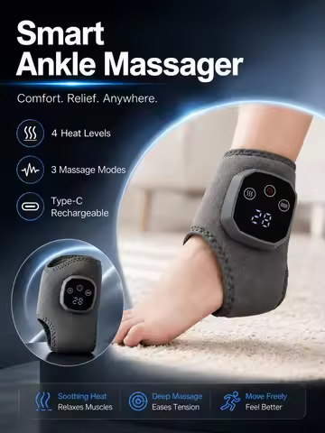 2026 Cordless Ankle Massager Hot Compress Foot Brace Wrap, Electric Vibration Warmer for Ankle Wrist