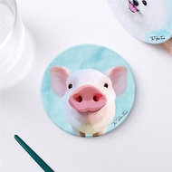 迷你豬 豬豬-圓型陶瓷吸水杯墊/動物/居家用品