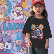 Pop Mart Children's T-shirt Labubu 2024 เสื้อยืดเด็กแขนสั้นเด็กชายและเด็กหญิง