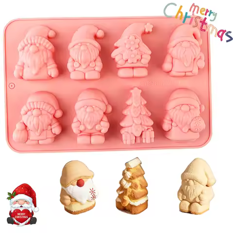 Santa Claus and Christmas Tree Silicone Molds, Designed for Christmas Baking, Are Suitable for Makin