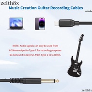 ZELTH USB C to 6.35mm Cable, Plug and Play 1/4 Inch USB C to TS Cable, Audio Aux Jack Cable USB C to