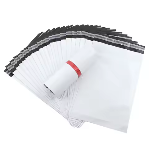 Envelopes Courier Bag 100pcs White Poly Express Envelope Storage Bags Self Adhesive Seal PE Plastic 