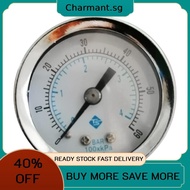 1/8in NPT Air Compressor Hydraulic Vacuum Gauge 0-60 PSI Back Mount 1.5inch Face