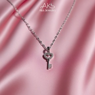 Titanium Silver Key Pendant Necklace - Elegant & Rust-Resistant Cucumber Seed Chain Minimalist Titan