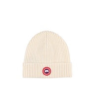 Canada Goose Ribbed Knitted Wool Hat Beige/Grey/Navy Blue | ASCE