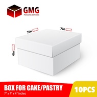 GMG Cake Pastry Box 7 x 7 x 4 inches (10sets)