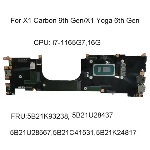 NM-D341 5B21K93238 Laptop Motherboard For ThinkPad X1 Carbon 9th X1 Yoga 6th Gen Motherboard I7 1165