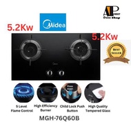 Midea MGH-76Q60B 2 Burner Built-In Glass Cooker Gas Hob (5.2kW) MGH-76Q60A