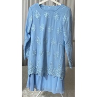 Baju Kurung biru lace