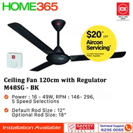 KDK Ceiling Fan 120cm with Regulator M48SG - BK