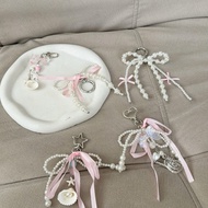 GANTUNGAN Mocorie - Aurelia Coquette Keychain Ribbon Bag Charm/ Pink/ CharmBow Bag Pink Ribbon Coque