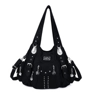 Angel Kiss Female Bag Rivet Metal All-Match Shoulder Bag Fashion Trendy Underarm Bag Portable Large-
