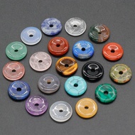 Natural Stone Crystal Agate Spacer Safe Buckle diy Pendant Bracelet Necklace Accessories Donut Jewel