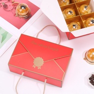 月餅 包裝盒 月饼盒子 European Simple Creative Envelope Portable Mooncake Packaging Box 6pcs 80g Egg Yolk Past