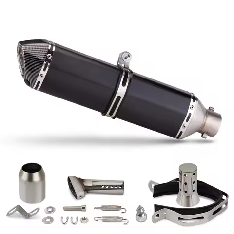 Motorcycle Exhaust Stainless 470mm Hexagon Muffler with DB killer Tail Pipe 51mm For F850GS C650 SPO