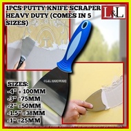 ◬ ❁ ∏ 2415 Soft Grip RUBBER Handle Stainless Putty Knife Trowel Paleta (5 SIZES AVAILABLE)