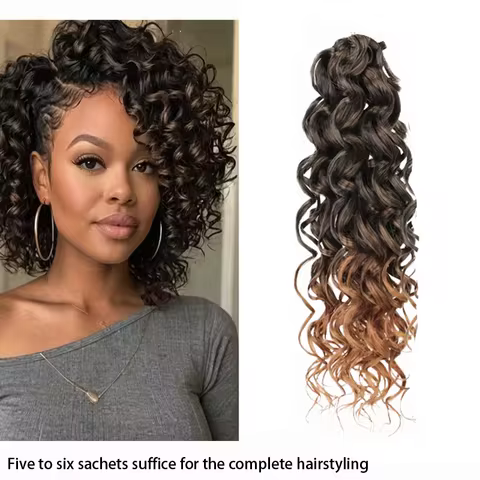 GoGo Curl Crochet Hair 14 Inch Short Curly Crochet Synthetic Hair for Women Water Wave Beach Curl Ha