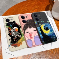 For Xiaomi Poco C85 C85x Phone Case Cute Astronaut Girl Fashion Black Cat Square Shockproof Durable 
