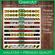 Premium Aquarium sticker Predator Fish Channa fish / Do Not Touch My Fish Tank / Warning Predator Fish Area / 鱼缸粘纸龙鱼粘纸